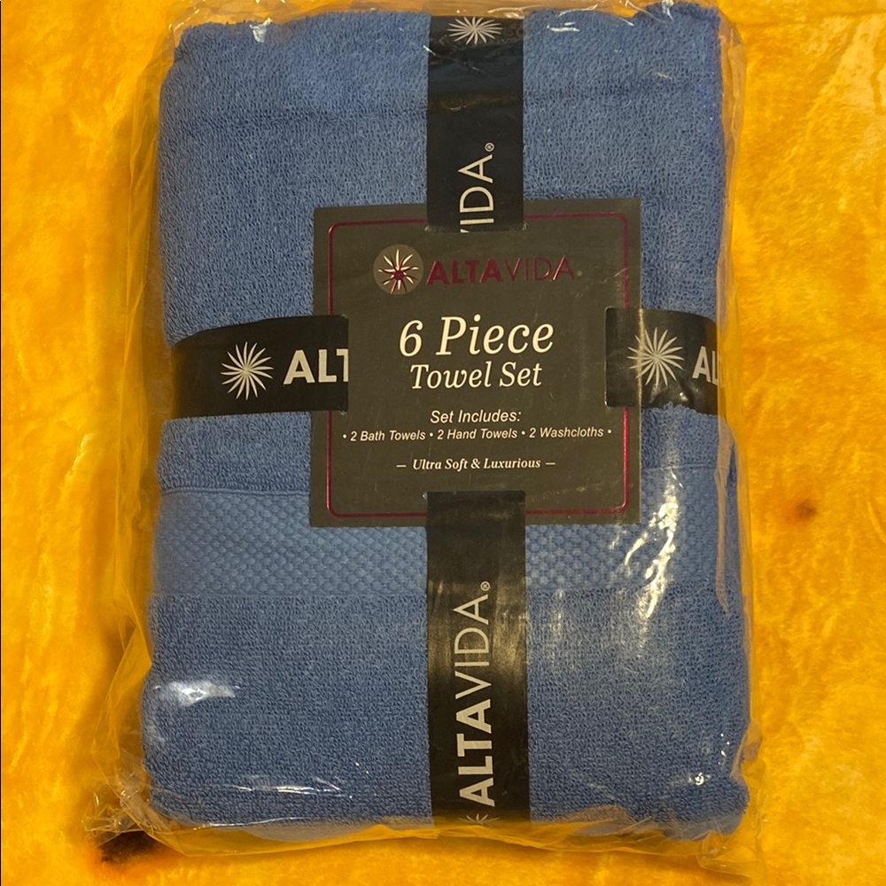 Alta Vida Blue 6 Piece Towel Set